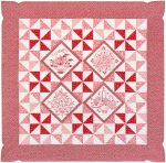 Fabric Pinwheel Posies Redwork Colorstory