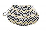 Fabric Chevron Shell Clutch