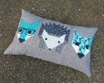 Fabric Fox and Hedgehog Pillow