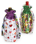 Pattern Wine Bottle Drawstring Gift Bag