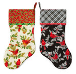Fabric Sleigh Bell Stockings