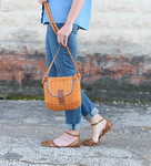 Fabric Gatherer Crossbody Bag