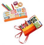 Fabric Crayon Roll, Pencil Case and Notebook