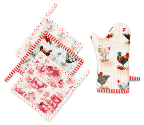 Pot Holder and Oven Mitt Set