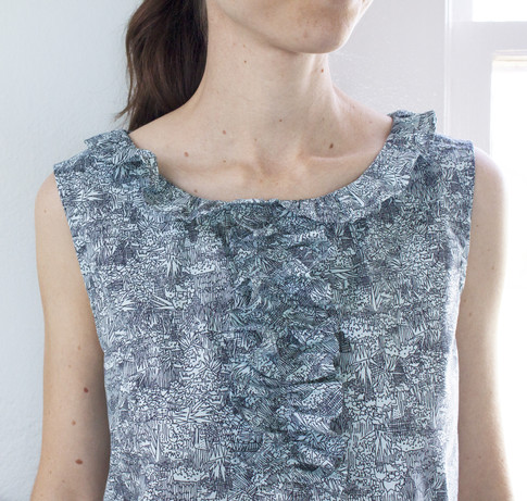 Sleeveless Blouse With Frill Designer Pattern: Robert Kaufman Fabric ...