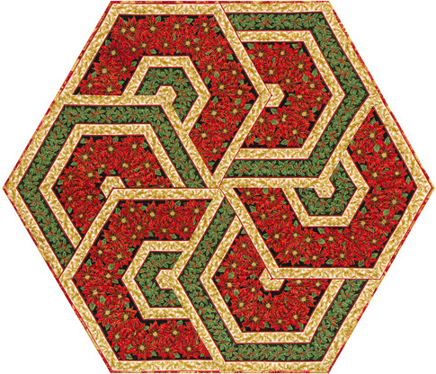 Triangle Frenzy Hexagon Table Topper