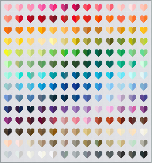Color Card Hearts Free Pattern: Robert Kaufman Fabric Company