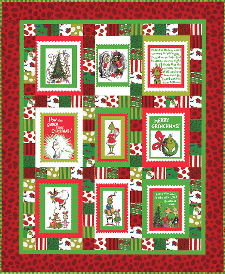 Christmas shop quilt panels