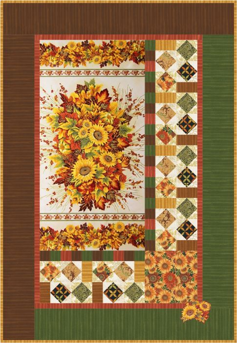 sunflower quilt - 6 squares nursery Fabric