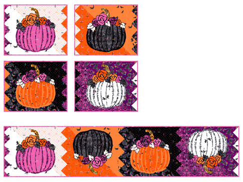 Pretty Pumpkins Placemats and Runner
