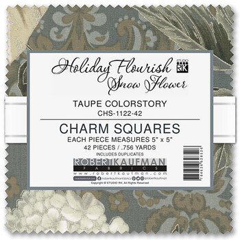 Holiday Flourish-Snow by Studio RK - Taupe Colorstory