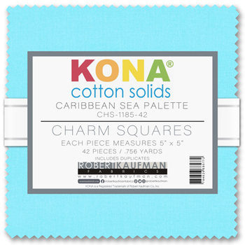 Kona® Cotton - Caribbean Sea Palette Charm Squares Kona® Cotton - Caribbean Sea Palette Charm Squares