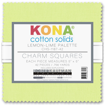 Kona® Cotton - Lemon-Lime Palette Charm Squares Kona® Cotton - Lemon-Lime Palette Charm Squares