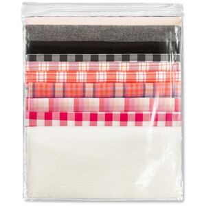 Pandas In Sweaters Quilt Kit by Elizabeth Hartman - feat. Kitchen Window Wovens precut logo