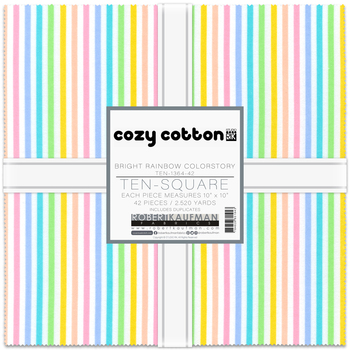 Cozy Cotton by Studio RK - Bright Rainbow Colorstory Ten Square Cozy Cotton by Studio RK - Bright Rainbow Colorstory Ten Square