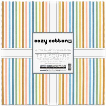 Cozy Cotton by Studio RK - Muted Rainbow Colorstory Ten Square Cozy Cotton by Studio RK - Muted Rainbow Colorstory Ten Square