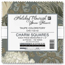 Pattern Holiday Flourish-Snow by Studio RK - Taupe Colorstory 
