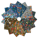 Pattern Man Cave by Michael Cheung - Complete Collection Fat Quarter Bundle 