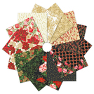 Pattern Holiday Flourish - Festive Finery by Studio RK - Cream & Black Colorstory Fat Quarter Bundle 