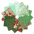 Pattern Holiday Flourish - Festive Finery by Studio RK - Spearmint Colorstory Fat Quarter Bundle 