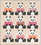 Pandas In Sweaters Quilt Kit by Elizabeth Hartman - feat. Kitchen Window Wovens