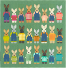 Pattern The Bunny Bunch Quilt Kit by Elizabeth Hartman - feat. Kitchen Window Wovens 