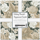 Pattern Holiday Flourish-Peppermint Twist by Studio RK - Graphite Colorstory Ten Squares